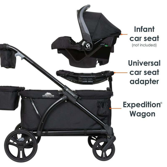 New Baby Trend Expedition 2 - in - 1 Stroller Wagon PLUS (Ultra Black) - Kidsy