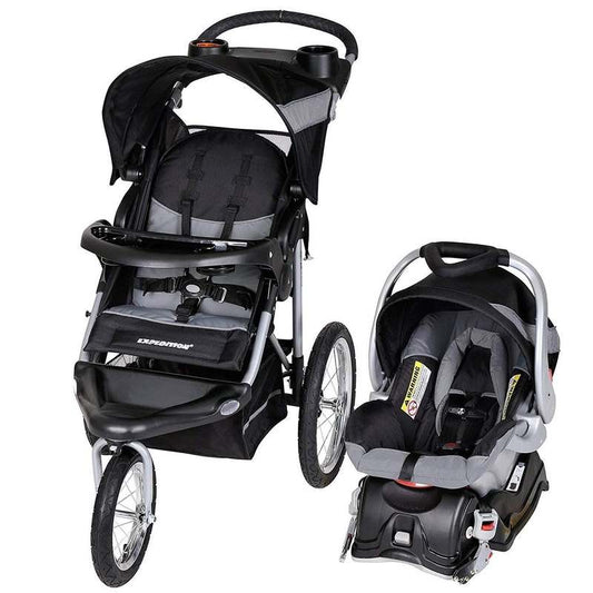 New Baby Trend Expedition Jogger Travel System with EZ Flex - Loc Infant Car Seat (Millenium White) - Kidsy
