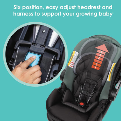 New Baby Trend EZ Ride SE Travel System with Secure - Lift Infant Car Seat (Dash Sage) - Kidsy