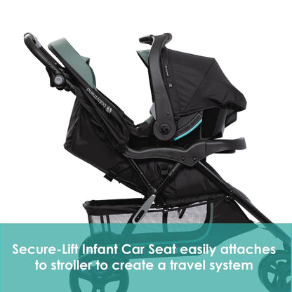 New Baby Trend EZ Ride SE Travel System with Secure - Lift Infant Car Seat (Dash Sage) - Kidsy