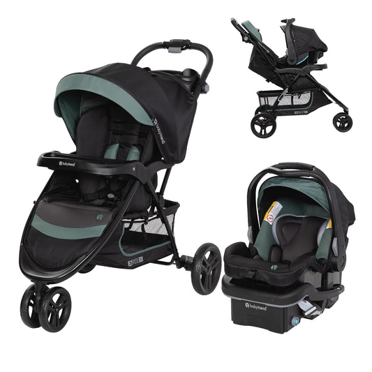 New Baby Trend EZ Ride SE Travel System with Secure - Lift Infant Car Seat (Dash Sage) - Kidsy