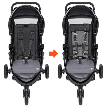 New Baby Trend Passport Seasons All - Terrain Stroller Travel System with EZ - Lift Plus Infant Car Seat (Dash Grey) - Kidsy