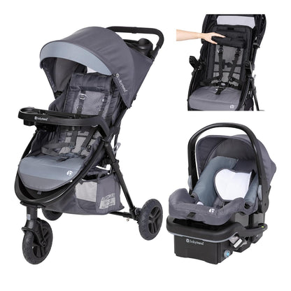 New Baby Trend Passport Seasons All - Terrain Stroller Travel System with EZ - Lift Plus Infant Car Seat (Dash Grey) - Kidsy
