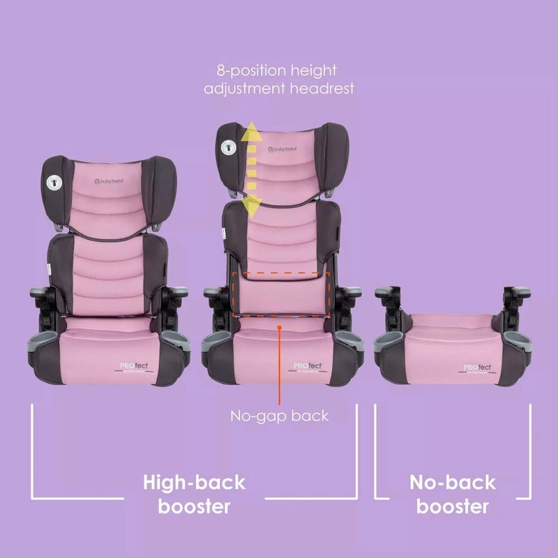 New Baby Trend Protect 2 - in - 1 Folding Booster Car Seat (Dash Rose) - Kidsy