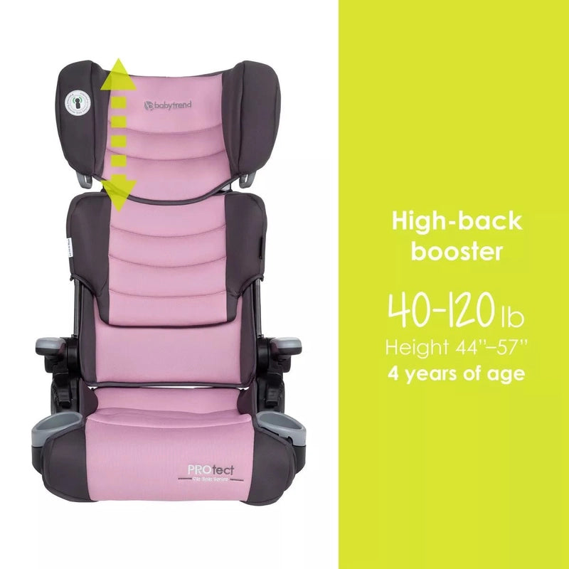 New Baby Trend Protect 2 - in - 1 Folding Booster Car Seat (Dash Rose) - Kidsy