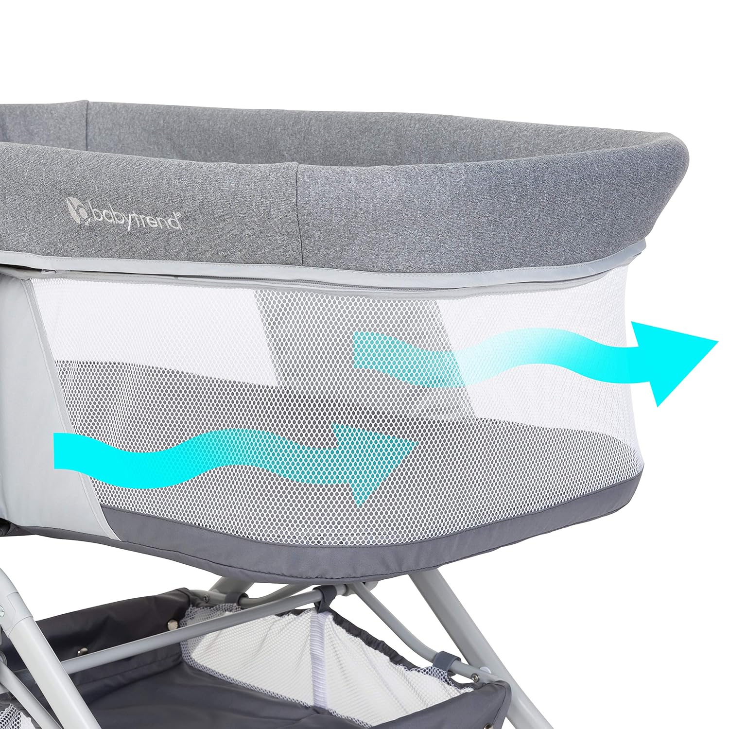 New Baby Trend Quick - Fold 2 - in - 1 Rocking Bassinet (Shadow Stone Gray) - Kidsy