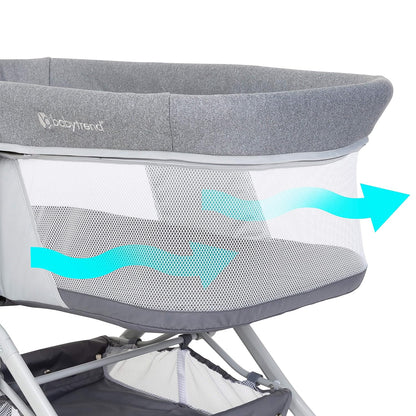 New Baby Trend Quick - Fold 2 - in - 1 Rocking Bassinet (Shadow Stone Gray) - Kidsy