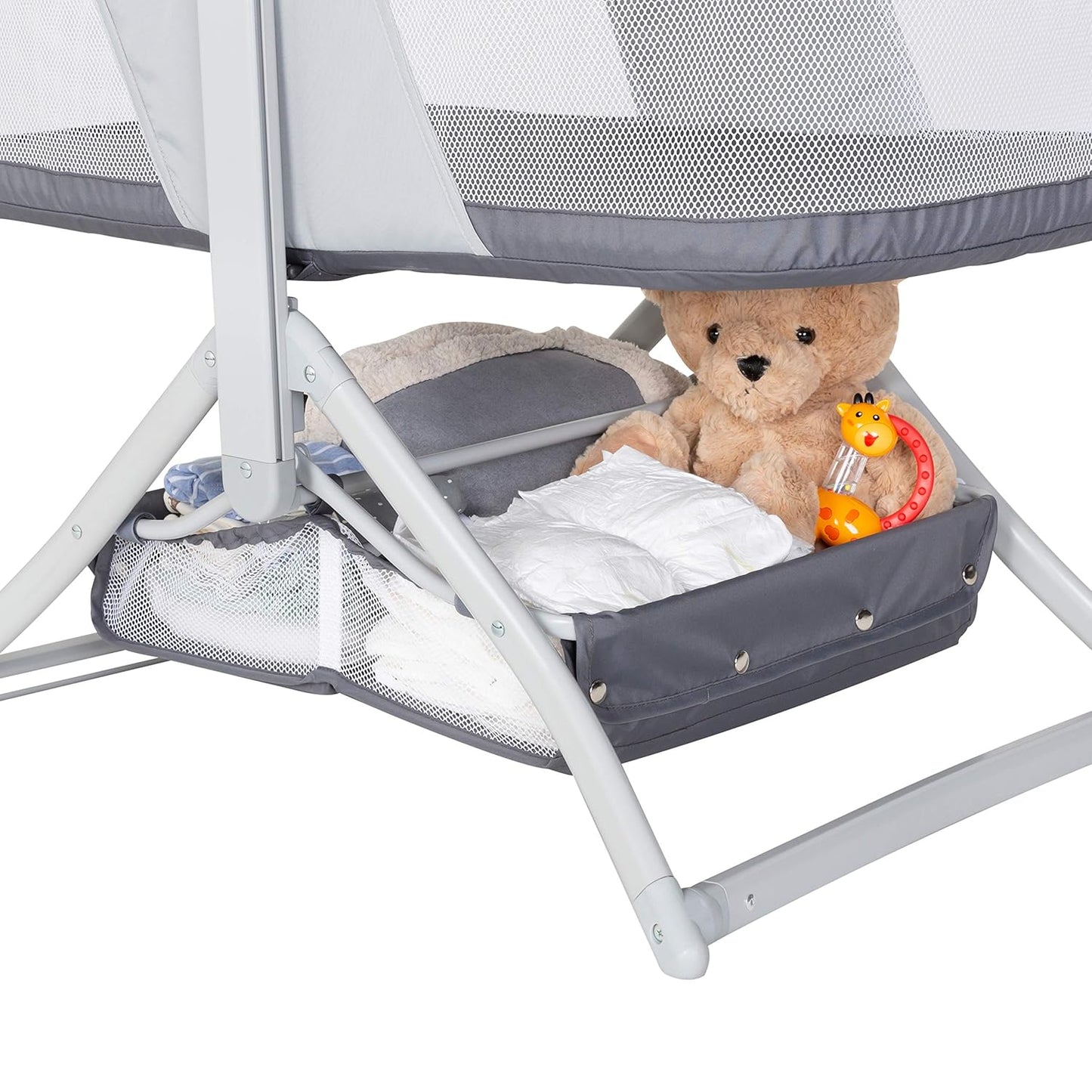 New Baby Trend Quick - Fold 2 - in - 1 Rocking Bassinet (Shadow Stone Gray) - Kidsy