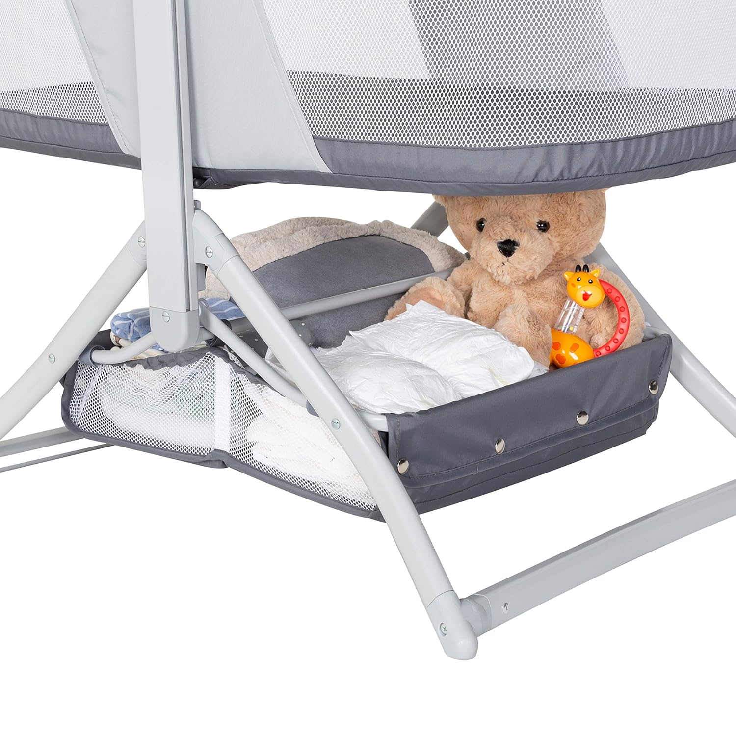 New Baby Trend Quick - Fold 2 - in - 1 Rocking Bassinet (Shadow Stone Gray) - Kidsy