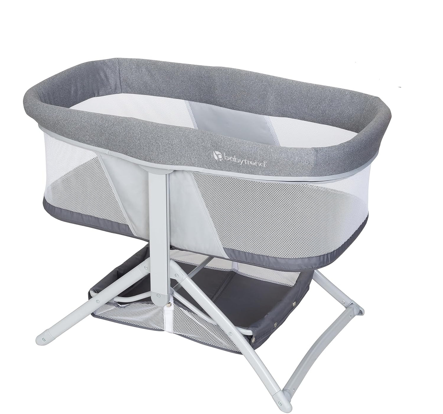 New Baby Trend Quick - Fold 2 - in - 1 Rocking Bassinet (Shadow Stone Gray) - Kidsy
