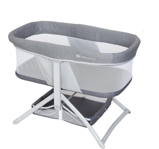 New Baby Trend Quick - Fold 2 - in - 1 Rocking Bassinet (Shadow Stone Gray) - Kidsy