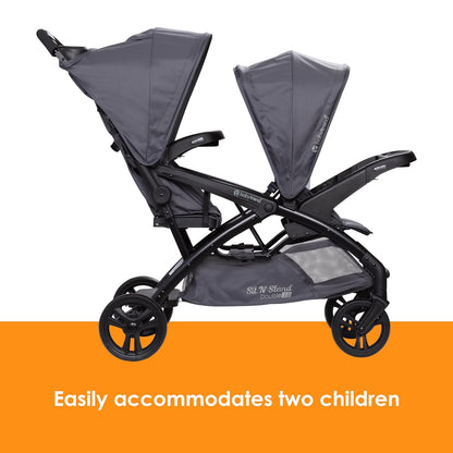 New Baby Trend Sit N’ Stand Double 2.0 Stroller (Dash Grey) - Kidsy