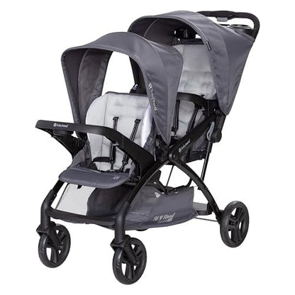New Baby Trend Sit N’ Stand Double 2.0 Stroller (Dash Grey) - Kidsy