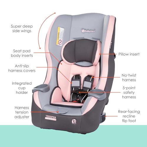 New Baby Trend Trooper 3 - in - 1 Convertible Car Seat (Pink) - Kidsy
