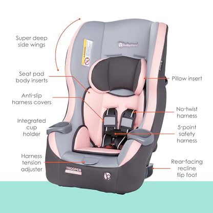 New Baby Trend Trooper 3 - in - 1 Convertible Car Seat (Pink) - Kidsy