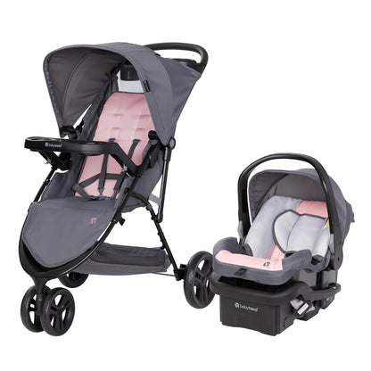 New Baby Trend Venture 3-Wheel Stroller Travel System (Dash Pink) - Kidsy