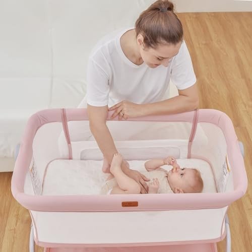 New BabyBond 3 in 1 Baby Bassinet (Pink) - Kidsy