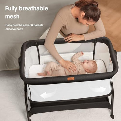 New BabyBond 3 - in - 1 Bassinet Bedside Sleeper (Black) - Kidsy