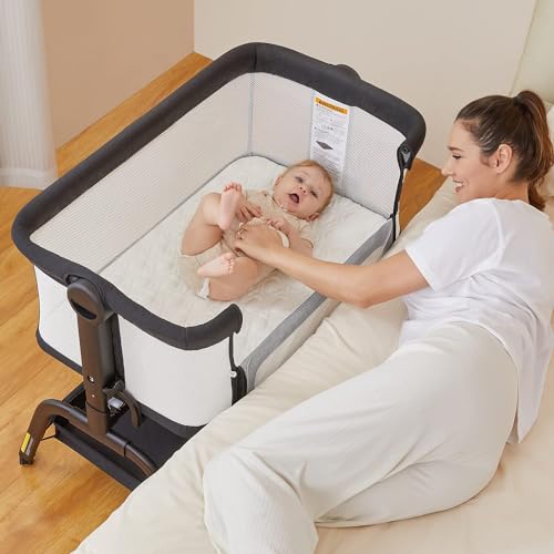 New BabyBond 3 - in - 1 Bassinet Bedside Sleeper (Black) - Kidsy