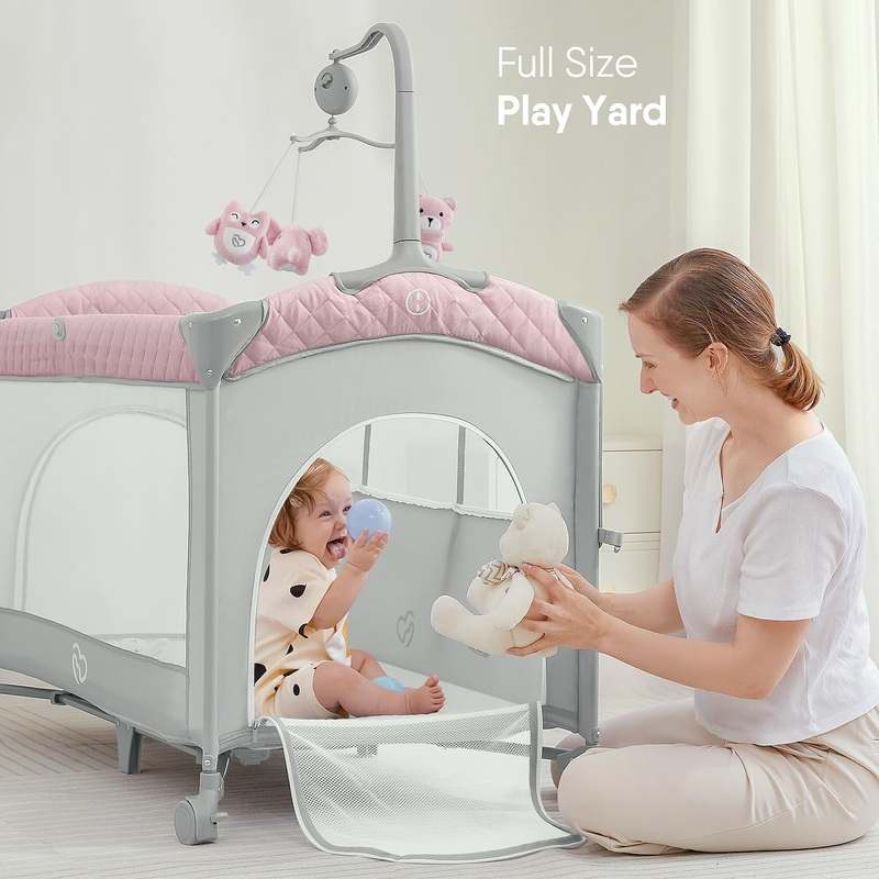 New BabyBond Baby Bassinet Bedside Crib (Pink) - Kidsy