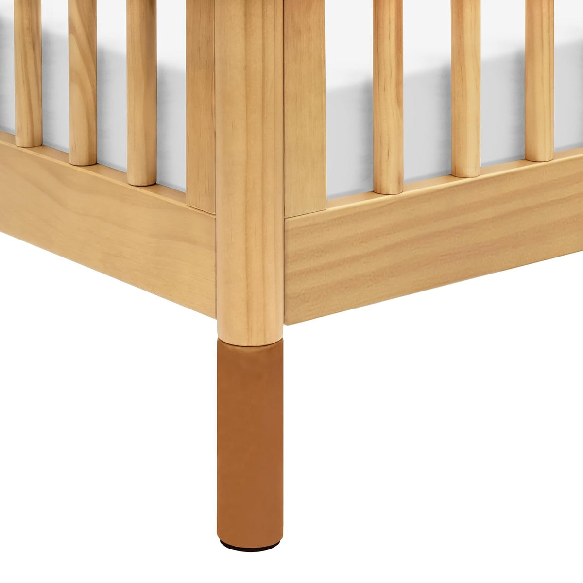 New Babyletto Gelato 4-in-1 Convertible Mini Crib (Honey with Vegan Tan Leather Feet) - Kidsy
