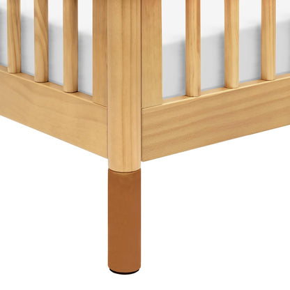 New Babyletto Gelato 4-in-1 Convertible Mini Crib (Honey with Vegan Tan Leather Feet) - Kidsy