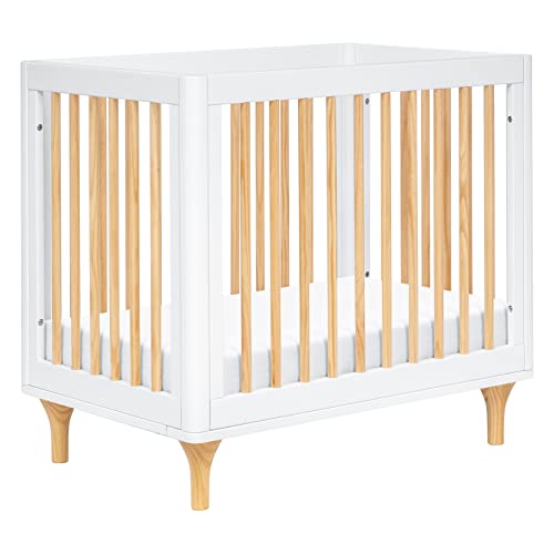 New Babyletto Lolly 4 - in - 1 Convertible Mini Crib with Toddler Bed Conversion Kit (White/Natural) - Kidsy