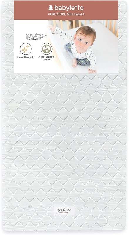 New Babyletto Pure Core Mini Crib Mattress with Hybrid Waterproof Cover - Kidsy