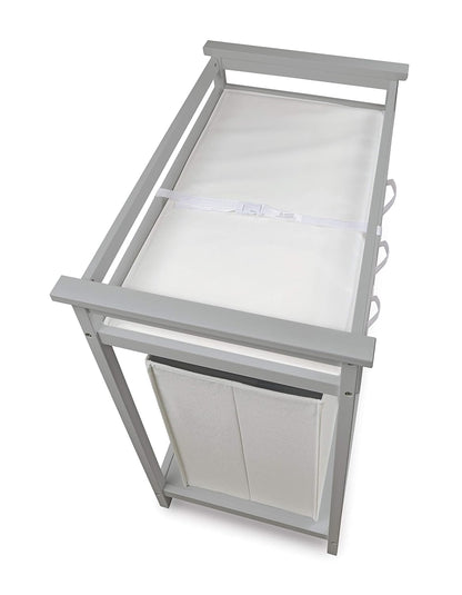 New Badger Basket Modern Baby Changing Table (Gray and White) - Kidsy
