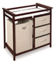 New Badger Basket Modern Baby Changing Table with Laundry Hamper (Cherry/Ecru) - Kidsy