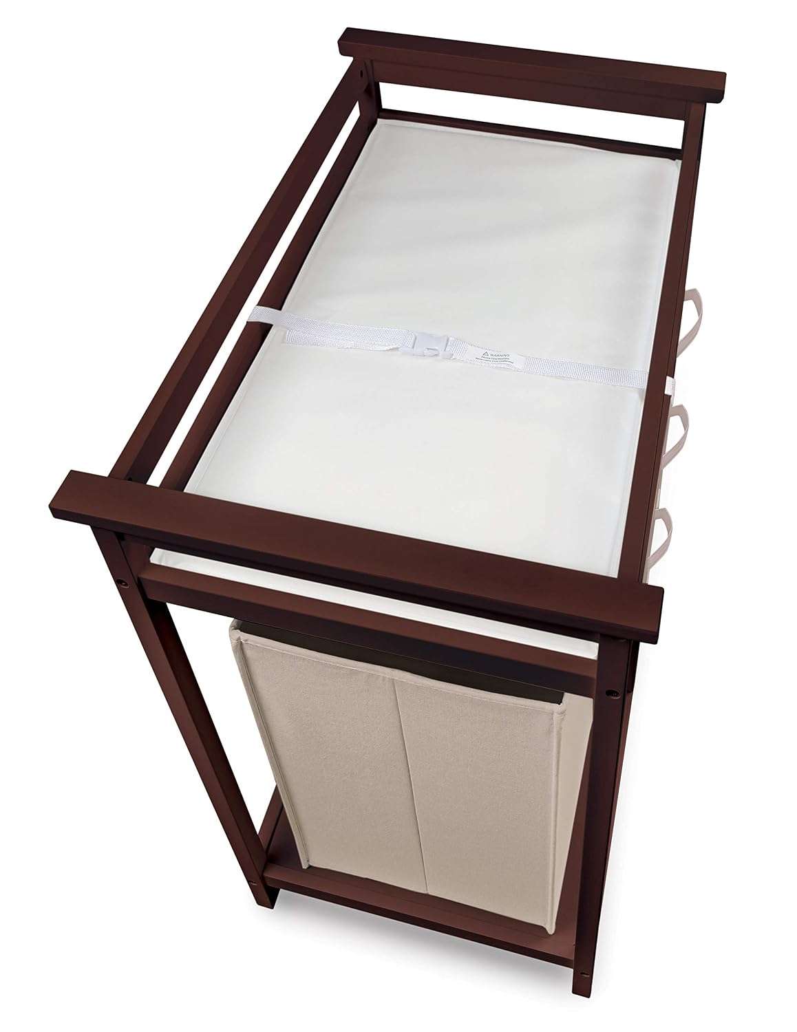 New Badger Basket Modern Baby Changing Table with Laundry Hamper (Cherry/Ecru) - Kidsy