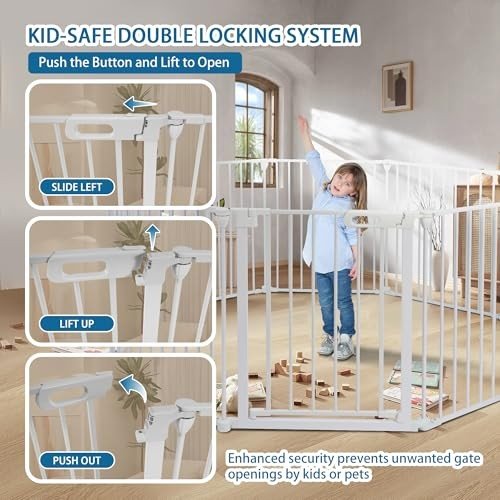 New BalanceFrom Easy Walk-Thru Safety Gate (36-Inch Tall, 205-Inch Wide - White) - Kidsy