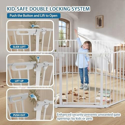 New BalanceFrom Easy Walk-Thru Safety Gate (36-Inch Tall, 205-Inch Wide - White) - Kidsy