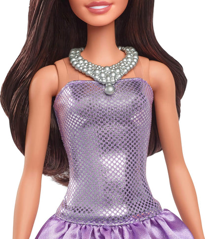 New Barbie Fashionistas Doll 234 Brown Hair Purple Dress - Kidsy