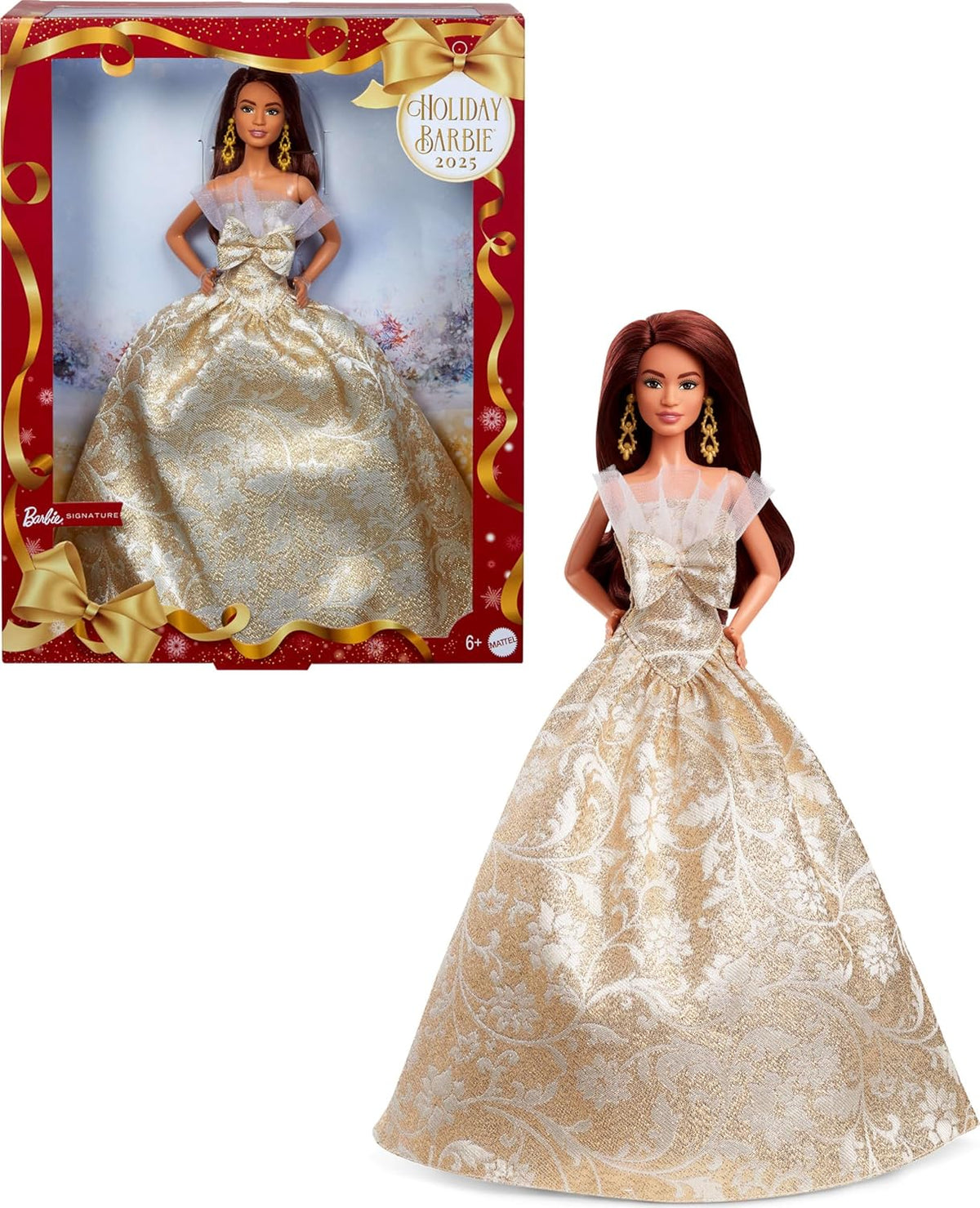 New Barbie Signature 2025 Holiday Fashion Doll (Silver & Gold Gown) - Kidsy