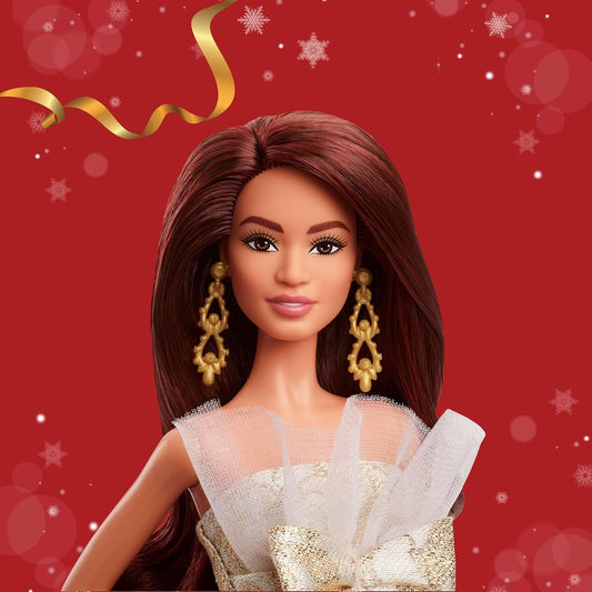 New Barbie Signature 2025 Holiday Fashion Doll (Silver & Gold Gown) - Kidsy