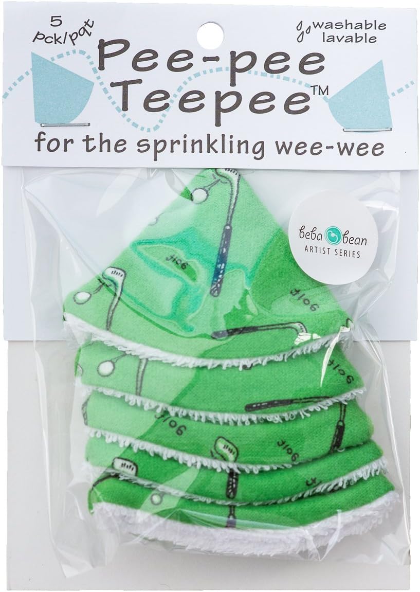 New Beba Bean Pee - pee Teepee Golf Green - Cello Bag, 5 Golf Teepees - Kidsy