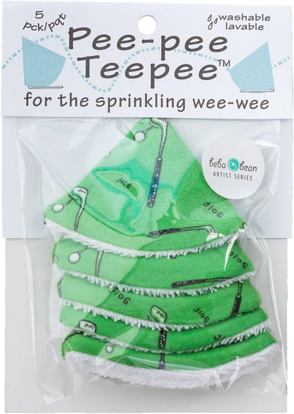 New Beba Bean Pee - pee Teepee Golf Green - Cello Bag, 5 Golf Teepees - Kidsy