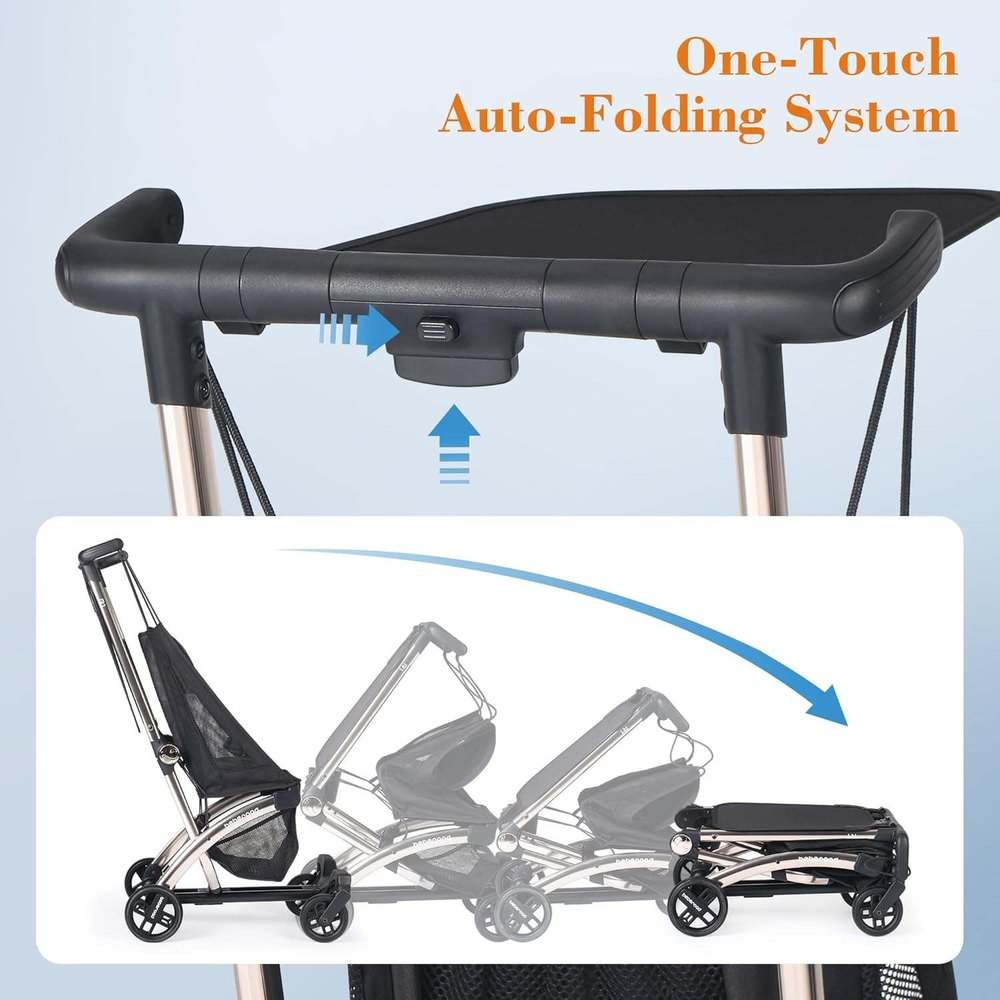 New Beberoad Love R1 Auto - Folding Ultra Lightweight Double Stroller (Black) - Kidsy