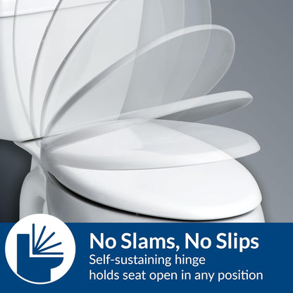 New Bemis 790TDGSL Plastic Elongated Slow-Close Toilet Seat (White) - Kidsy