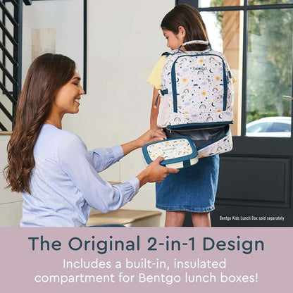 New Bentgo Kids 2 - in - 1 Backpack & Insulated Lunch Bag (Friendly Skies) - Kidsy