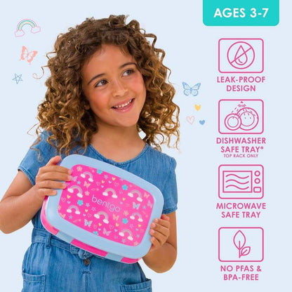New Bentgo Kids Prints Leak - Proof Lunch Box (Rainbows & Butterflies) - Kidsy
