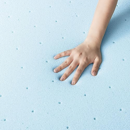 New Best Price 1.5" Gel Memory Foam Topper (Blue) - Kidsy