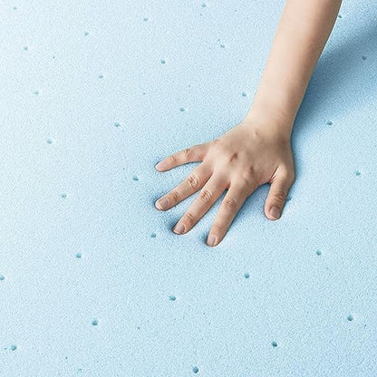 New Best Price Mattress 2 - inch Ventilated Gel Memory Foam Topper (Full - Blue) - Kidsy