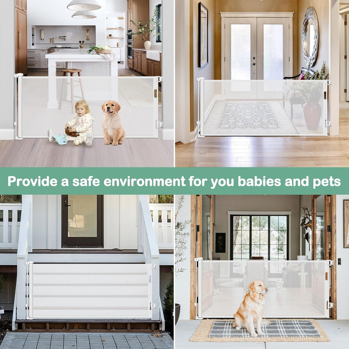 New Betertek Adjustable Gate (33" X 55", White) - Kidsy