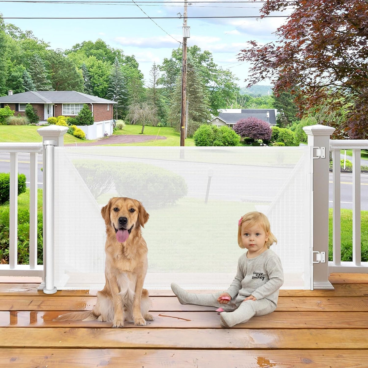 New Betertek Adjustable Gate (33" X 55", White) - Kidsy