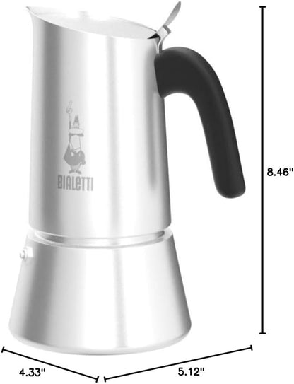 New Bialetti Venus Induction, Stovetop Coffee Maker 6 cups (Silver) - Kidsy