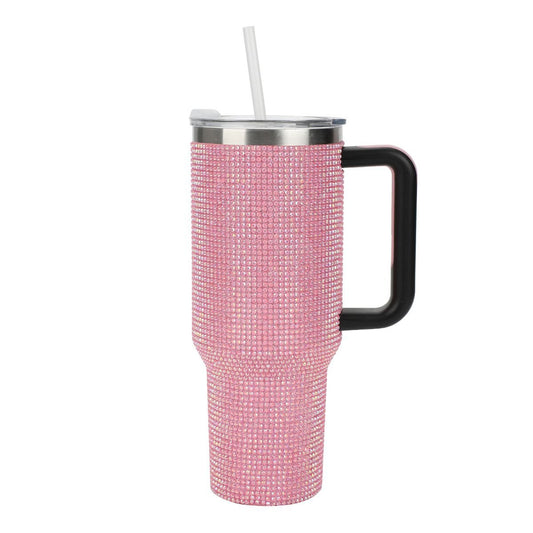 New Bioworld Pink Rhinestone Vacuum Insulated 40 Oz. Stainless Steel Tumbler - Kidsy