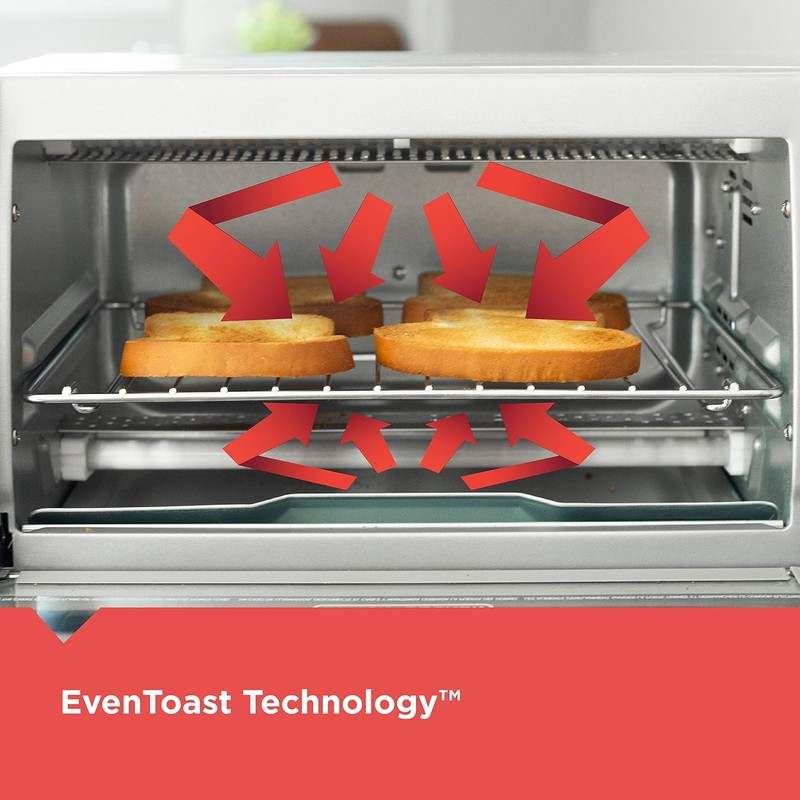 New Black+Decker TO1785SG Crisp N Bake 4 - Slice Air Fry Toaster Oven (Gray) - Kidsy