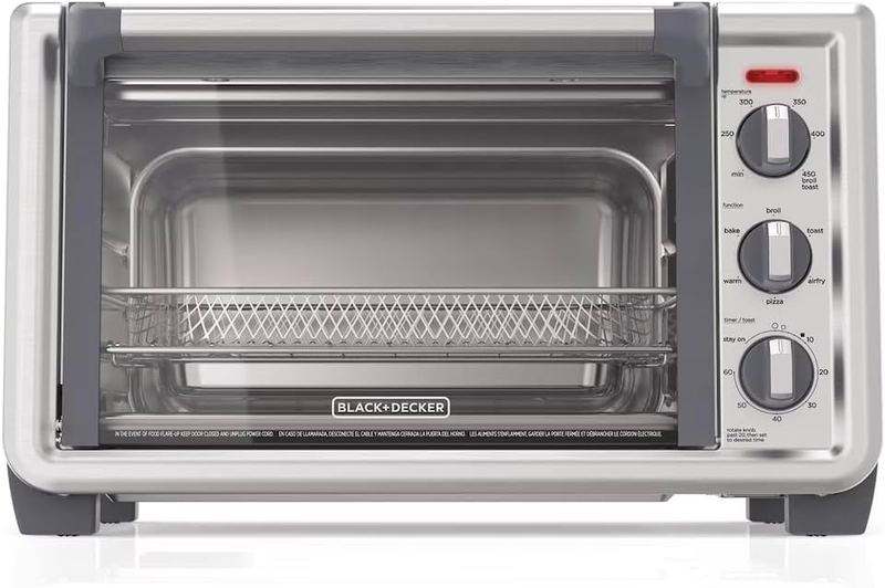 New Black+Decker TO6135 - 1SD 6 - Slice Crisp N Bake Air Fry Oven (Silver) - Kidsy